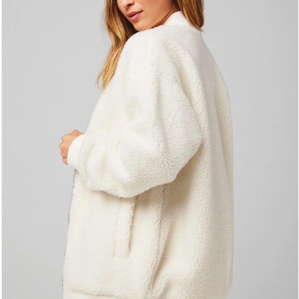 Teddy Oversized Bomber Jacket Size: S Nwot - image 3